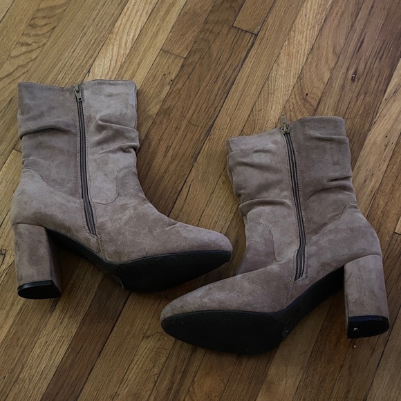 Pierre Dumas Beige Heeled Boots - Picture 1 of 5